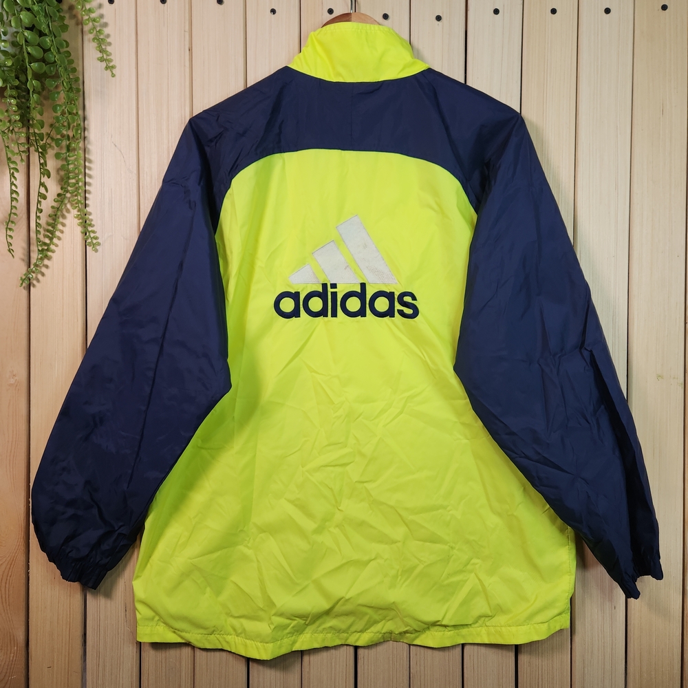Adidas Windbreaker Vintage From 90s Yellow and Blue.